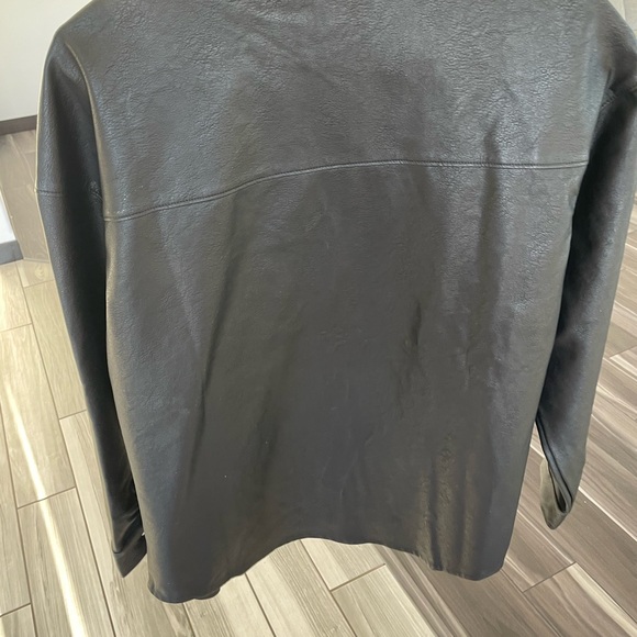 All Things Golden ✨Black Button Down Leather Shirt - Picture 6 of 6